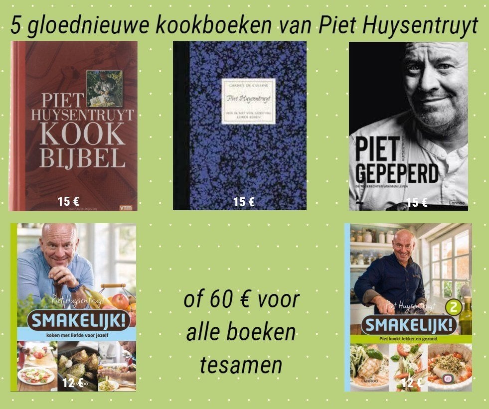 5 NIEUWE KOOKBOEKEN van Piet Huysentruyt, Boeken, Kookboeken, Ophalen of Verzenden, Nieuw