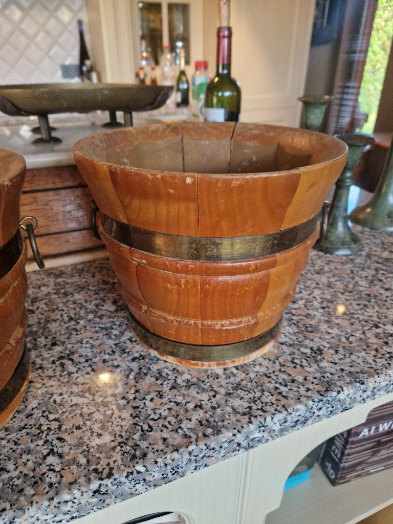 2 Stuks  Vintage Eiken planten - overpotten, Ophalen of Verzenden