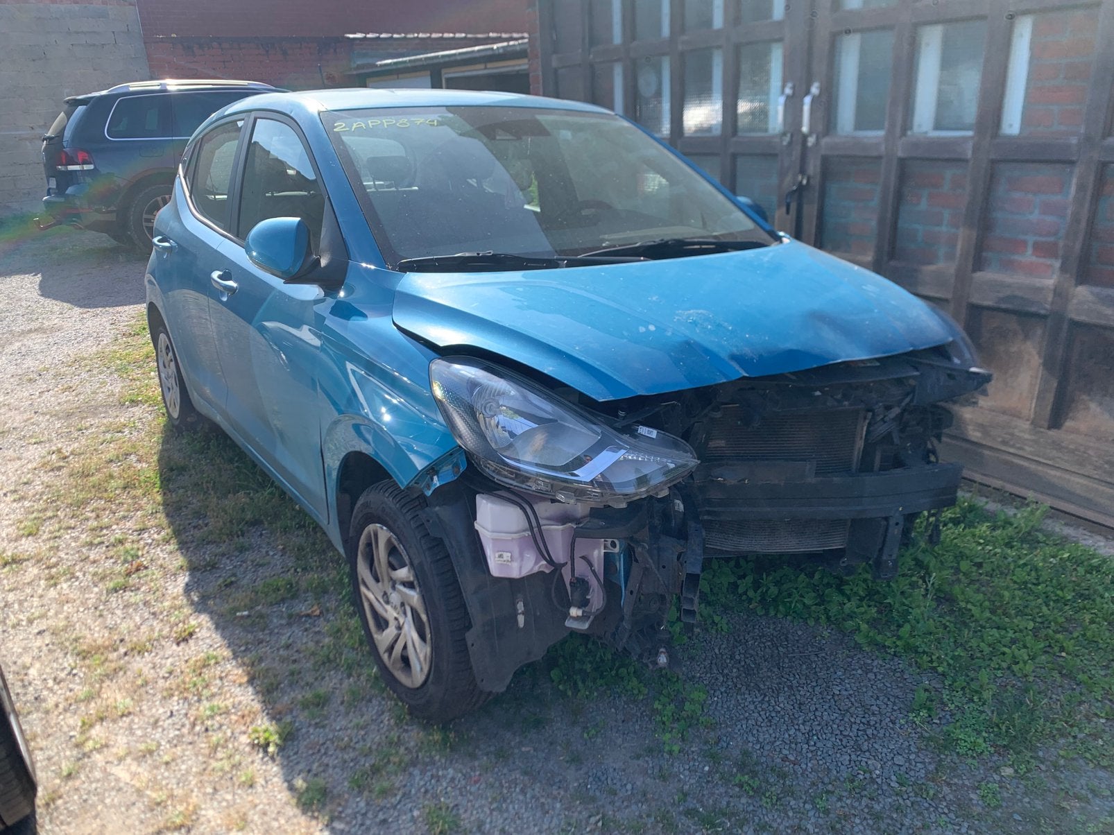Hyundai i10 2021 accident, Auto's, Voorwielaandrijving, Stof, Blauw, Handgeschakeld