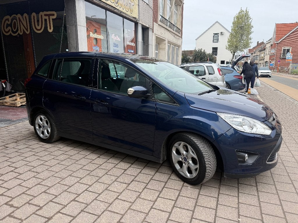 Ford Grand C-Max 1.6 Benzine 1st Proprio Carnet Ford, Auto's, Euro 5, Monovolume, Blauw, Bedrijf