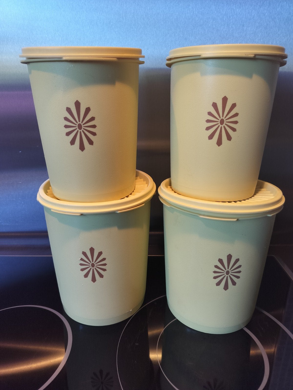 Boîtes de rangement Tupperware, Boîte de conservation, Utilisé, Avec couvercle, Jaune