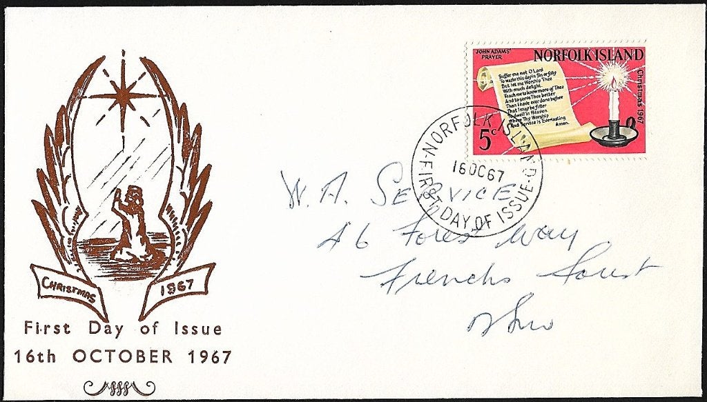 1967 - NORFOLK (Eiland) - FDC Kerstmis [Y&T 94], Verzenden, Gestempeld