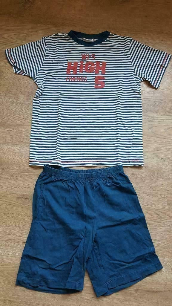 pyjama blauw en wit High Five maat 134 - 140, Enlèvement ou Envoi, Utilisé, Garçon, Vêtements de nuit ou Sous-vêtements