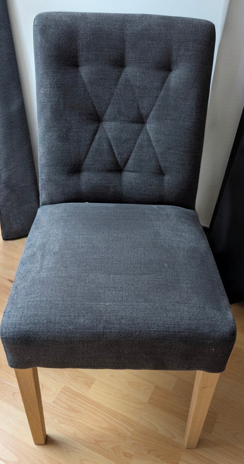 6 nouvelles chaises de salle à manger en tissu gris anthraci, Neuf, Gris, Moderne design, Enlèvement