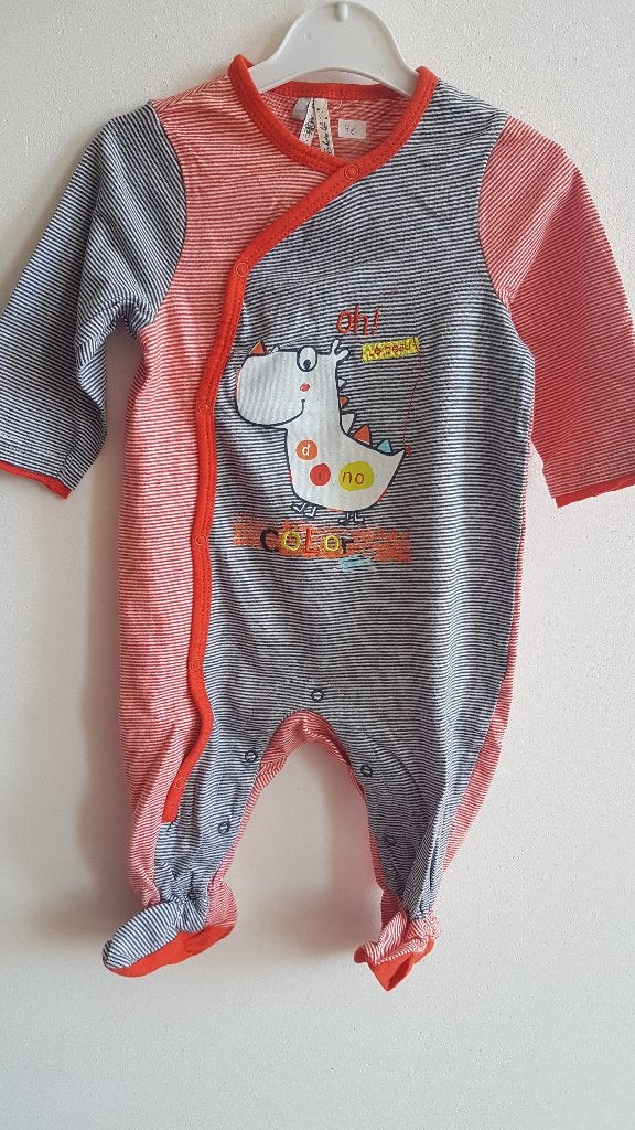 Orchestra - Pyjama ligné avec dinosaure - T.12 mois/74 cm, Garçon ou Fille, Enlèvement ou Envoi, Vêtements de nuit ou Sous-vêtements