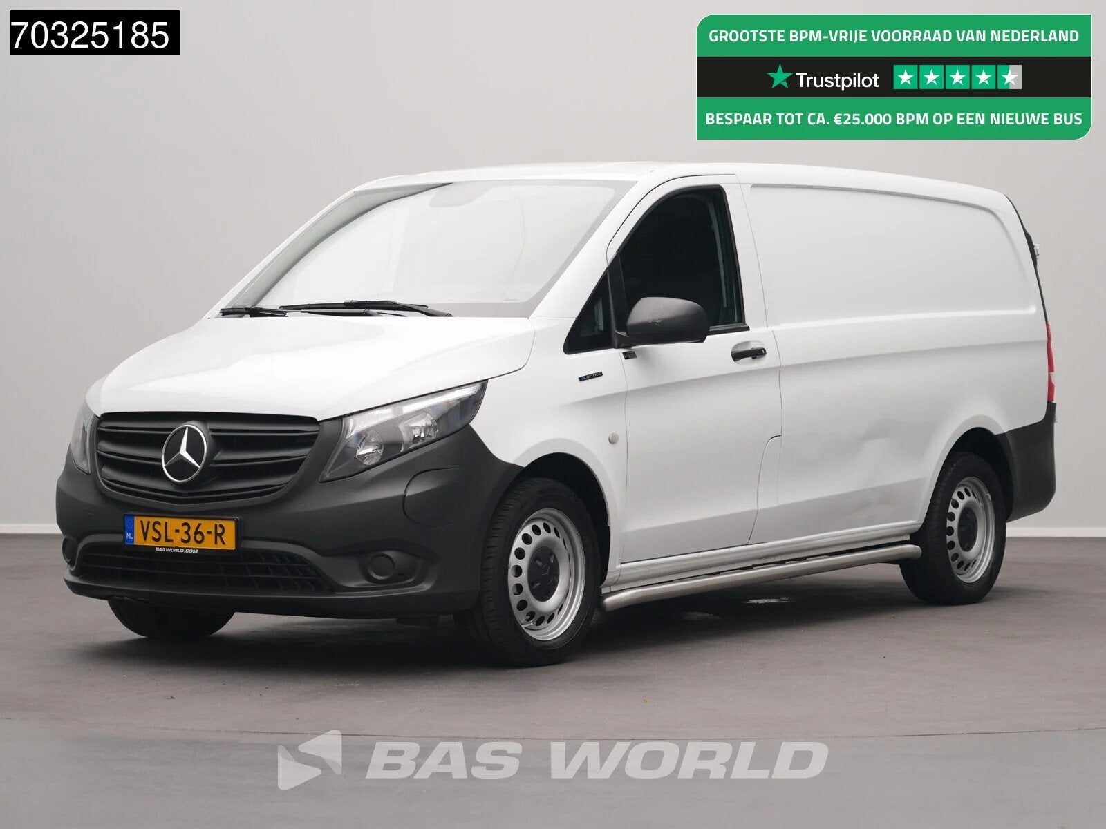 Mercedes eVito 112 112 Elektrisch 66kWh 256km WLTP L2H1 Airc, Auto's, Automaat, Gebruikt, 116 pk, Wit