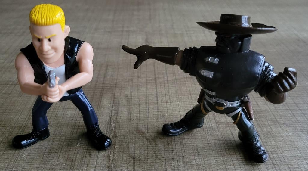 Suske en Wiske - De Texas Rakkers: 2 verzamelfiguren, Enlèvement ou Envoi, Bob et Bobette, Comme neuf, Statue ou Figurine