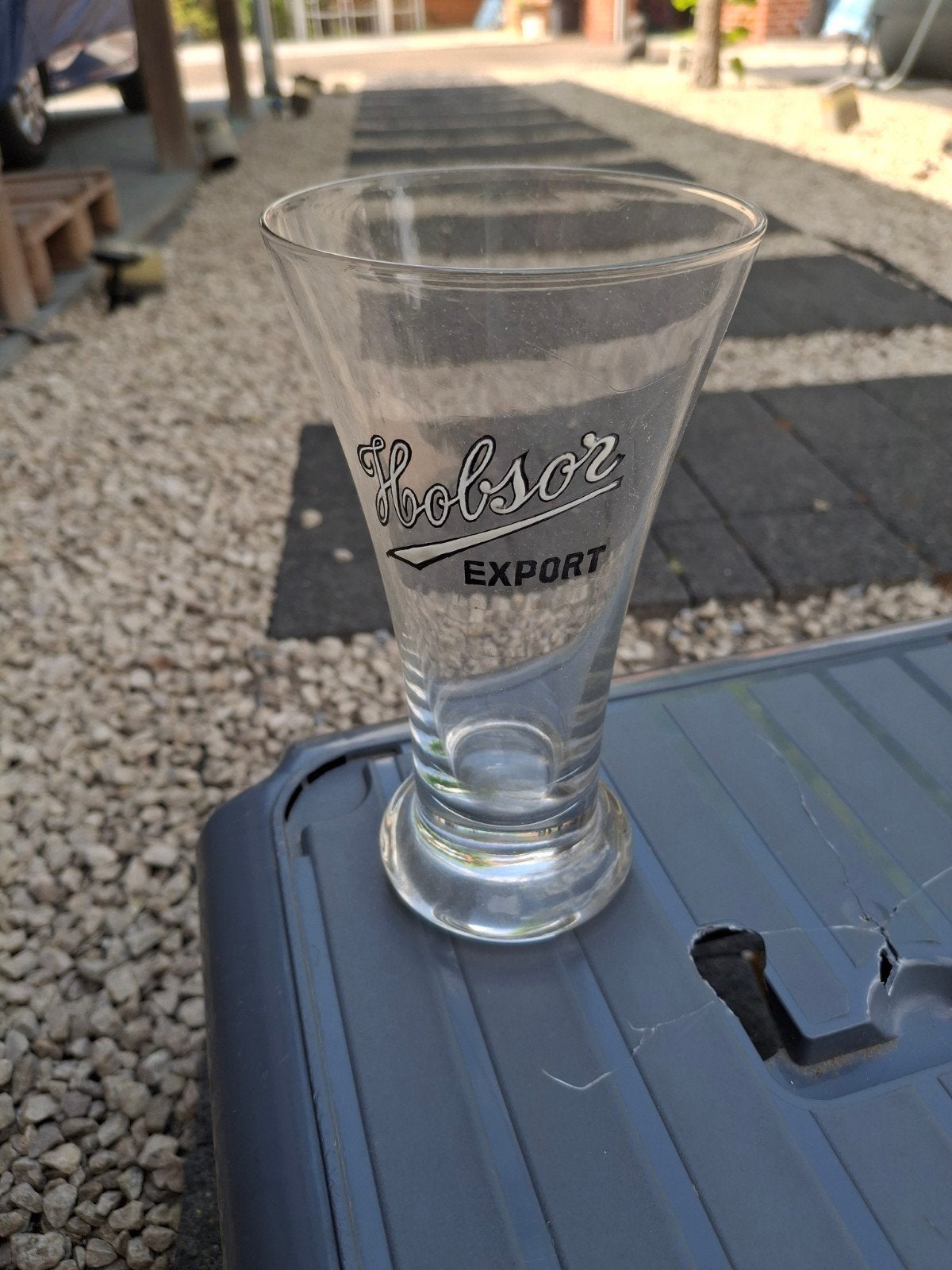 Oud email bierglas hobsor, Verzamelen, Ophalen of Verzenden