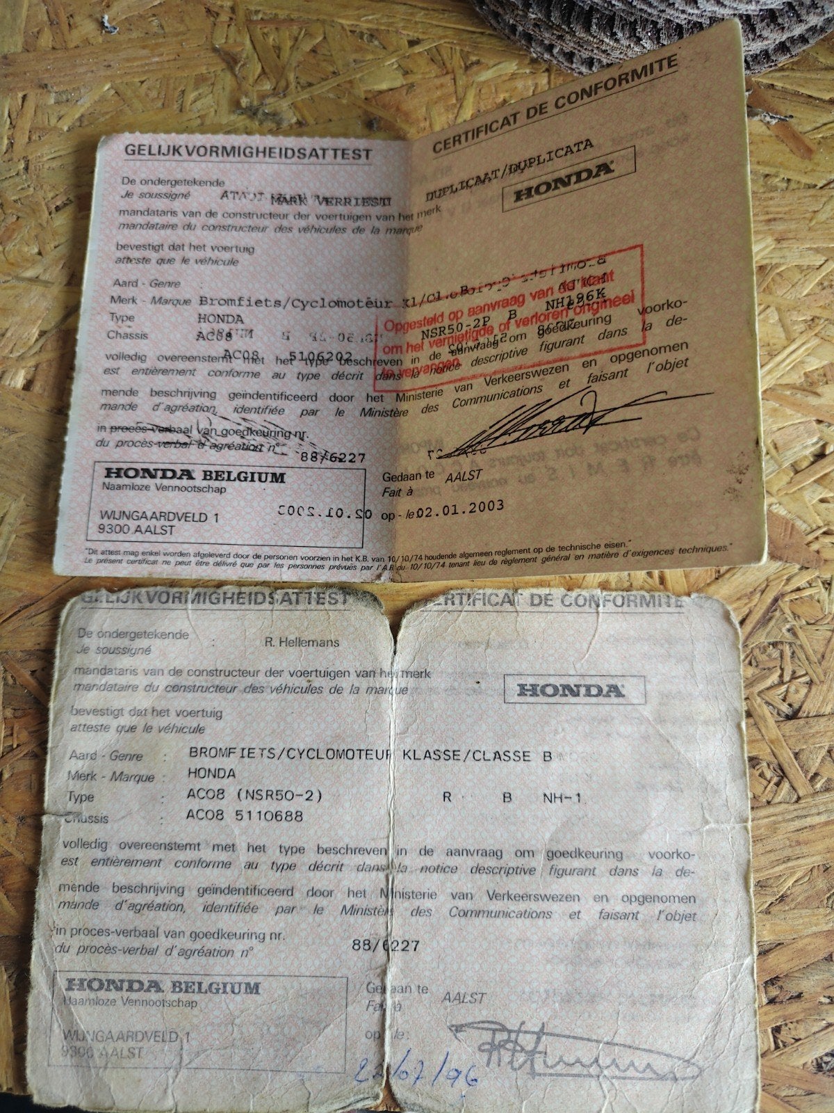 Nsr 50 papieren, Ophalen