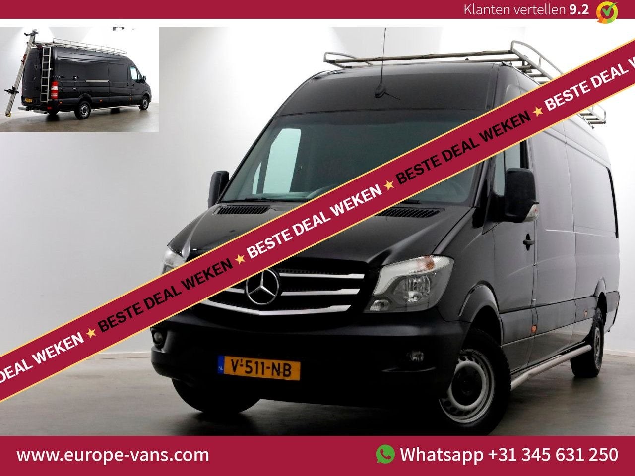 Mercedes-Benz Sprinter 316 CDI 163pk E6 7G Automaat L3H2 Max, Automaat, Zwart, Mercedes-Benz, Bedrijf