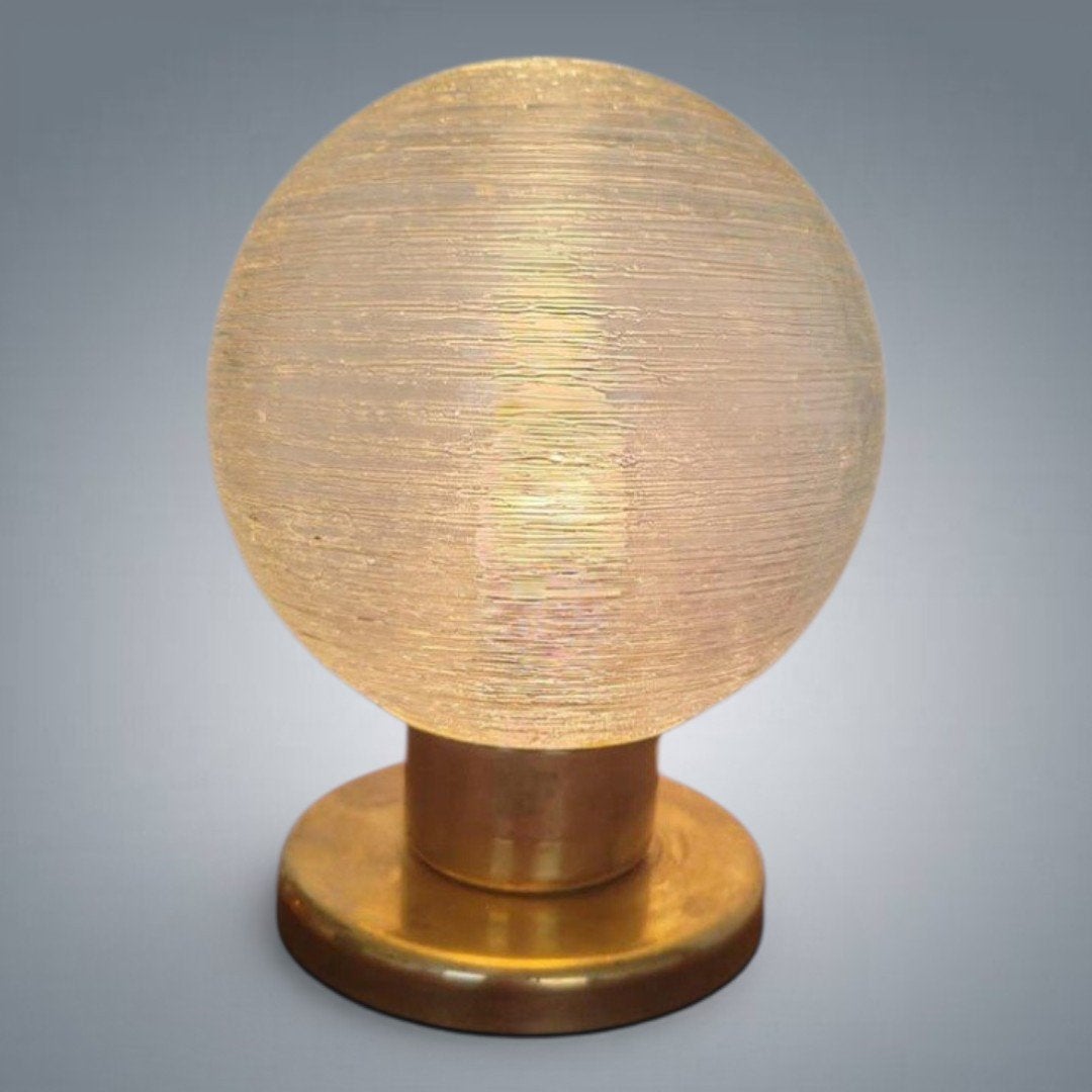 Lampe vintage Doria Leuchten Germany 1970's Verre Givré, Enlèvement, Verre