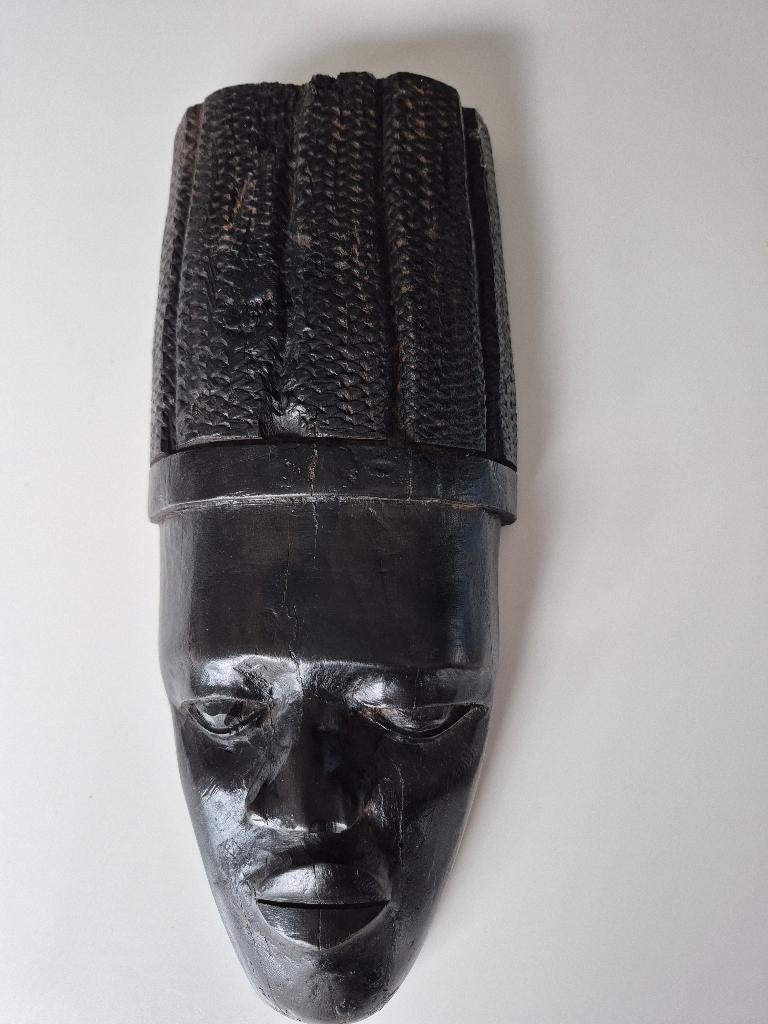 Afrikaans ebbenhouten muurmasker, Antiek en Kunst, Ophalen, Houtsnijwerk, Vrouw