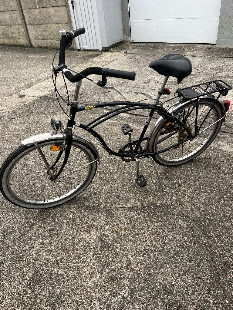 Beach bike zwart, Frein sur jante, Cruiser, Acier, Enlèvement