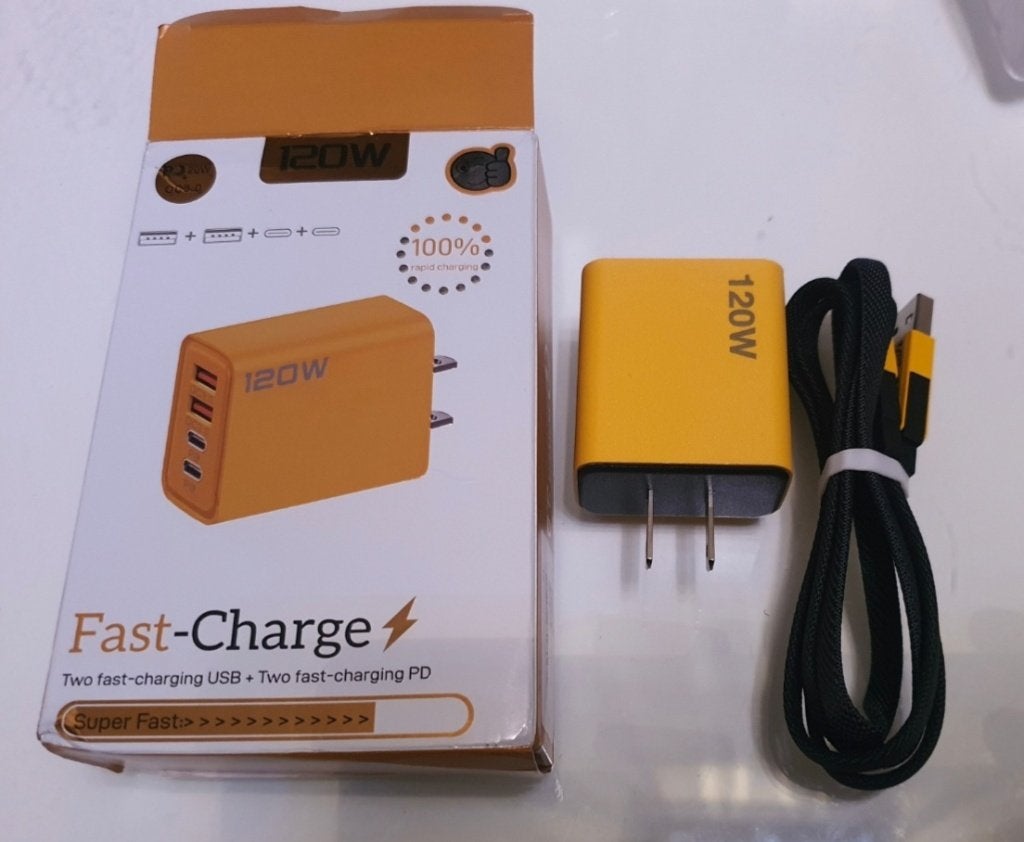 120W Fast-Charger (Snellader) met USB & USB-C – Geel, Télécoms, Téléphonie mobile | Chargeurs pour téléphone, USB-C, Enlèvement ou Envoi