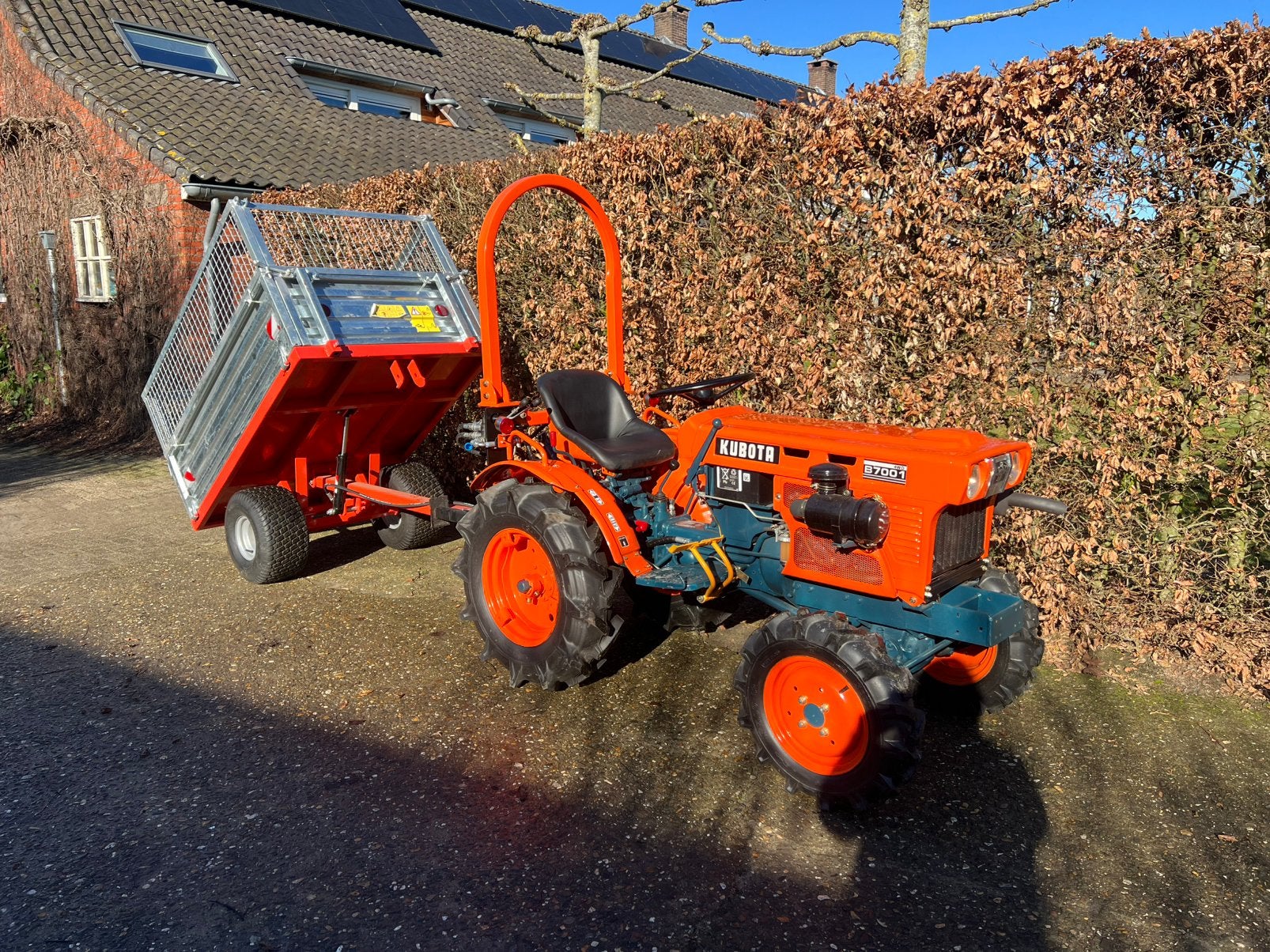 Kunbota B7001 minitractor met Hydraulische Kiepkar|17 PK|4x4, Ophalen