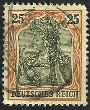 1 Postzegel Duitse Rijk 1915 Germania 'Oorlogsdruk', Enlèvement ou Envoi, Empire allemand, Affranchi