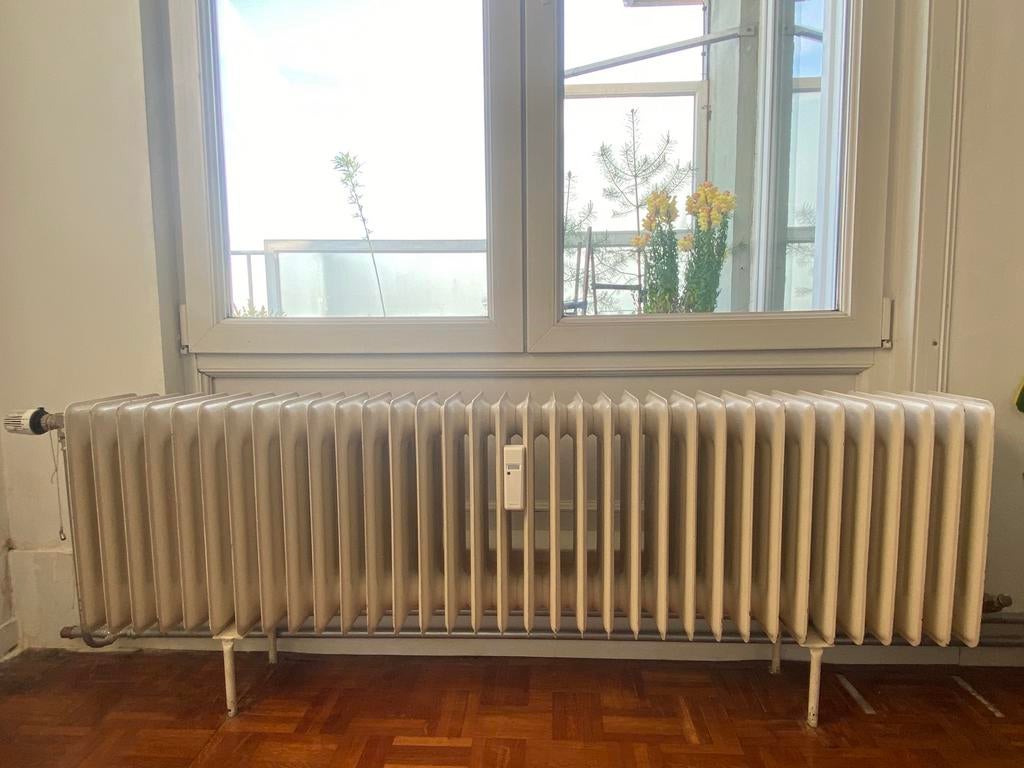 Gietijzeren radiator met lengte 1m66, Doe-het-zelf en Bouw, Verwarming en Radiatoren, Ophalen, Zo goed als nieuw, Radiator
