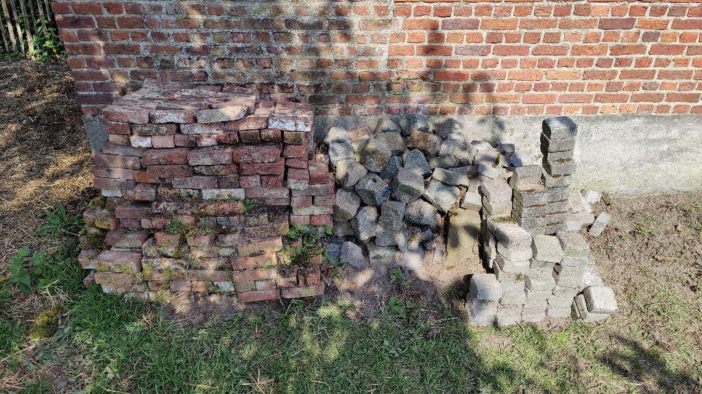 oude bakstenen, Enlèvement, Utilisé, Briques