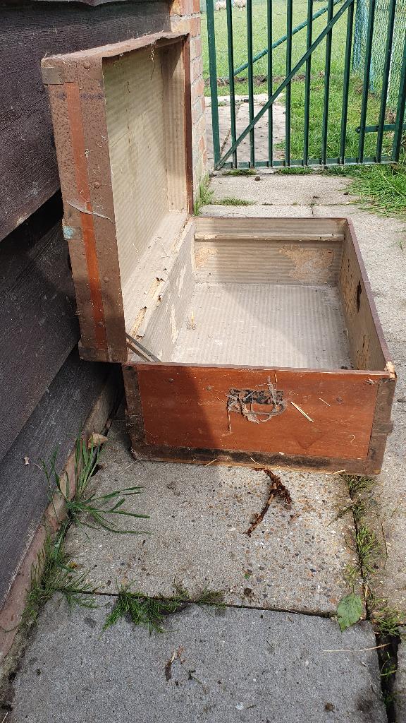 Houten kist schatkist trouwcadeau, Huis en Inrichting, Ophalen, Gebruikt, 100 tot 150 cm, Minder dan 50 cm