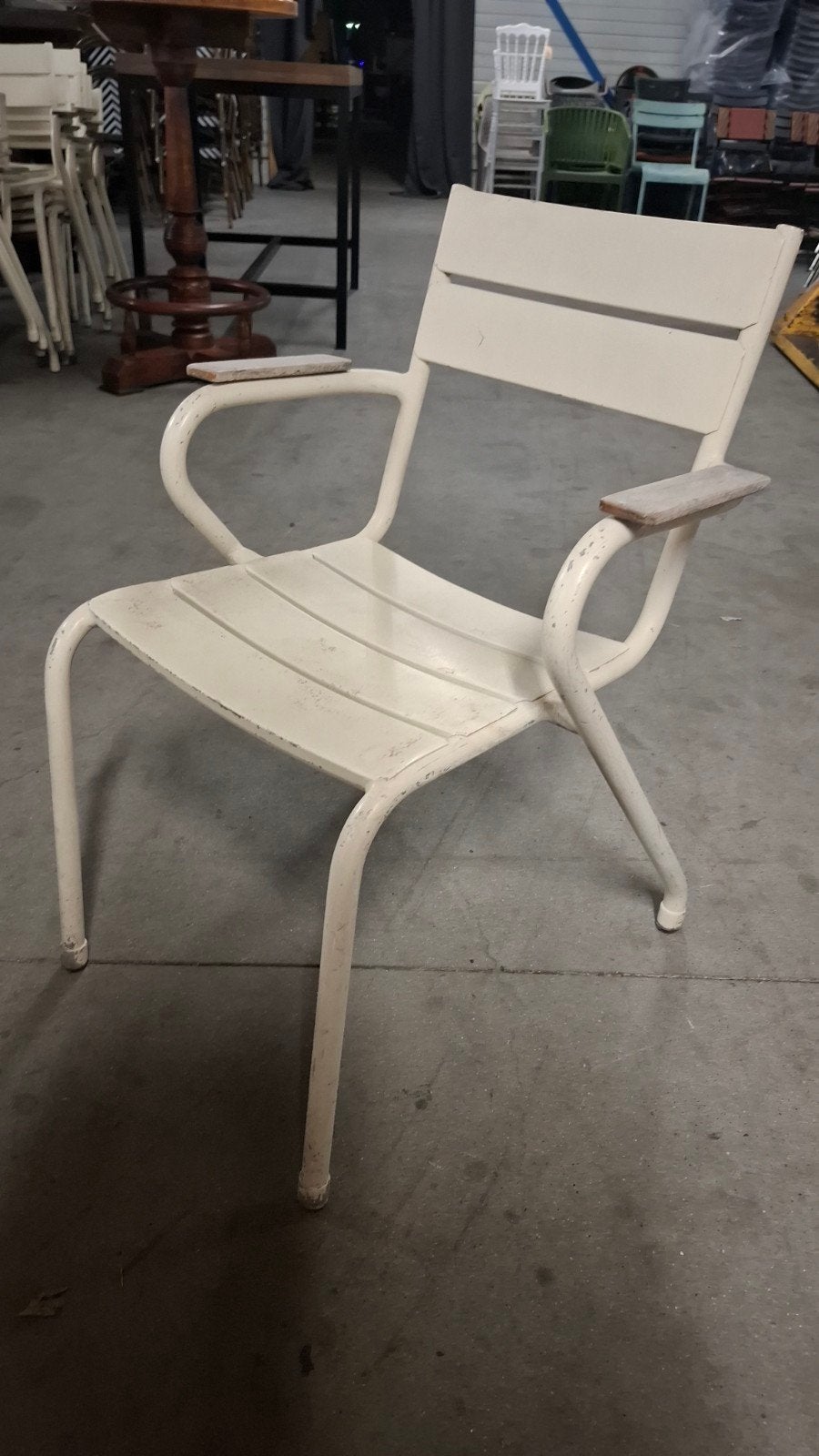 54 orginele girola SATELLIET emu fermob retro terras horeca, Ophalen of Verzenden, Gebruikt, Aluminium, Stapelbaar