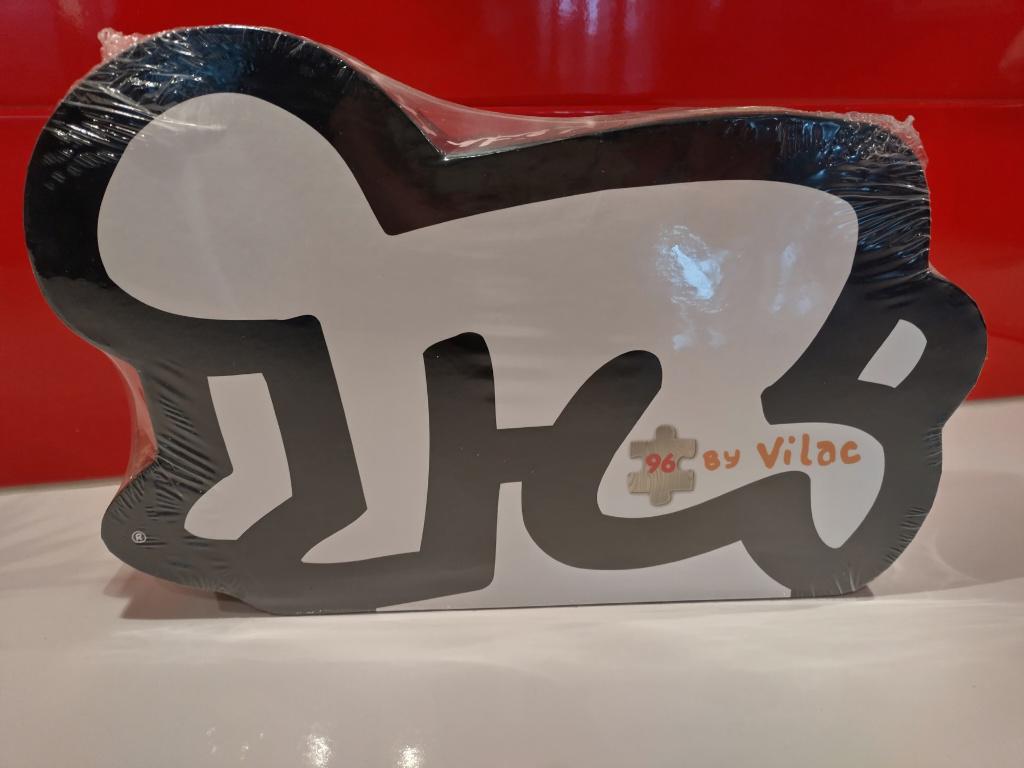 Keith Haring puzzel 96 houten stukjes Vilac, Hobby en Vrije tijd, Ophalen of Verzenden, Minder dan 500 stukjes, Nieuw, Legpuzzel