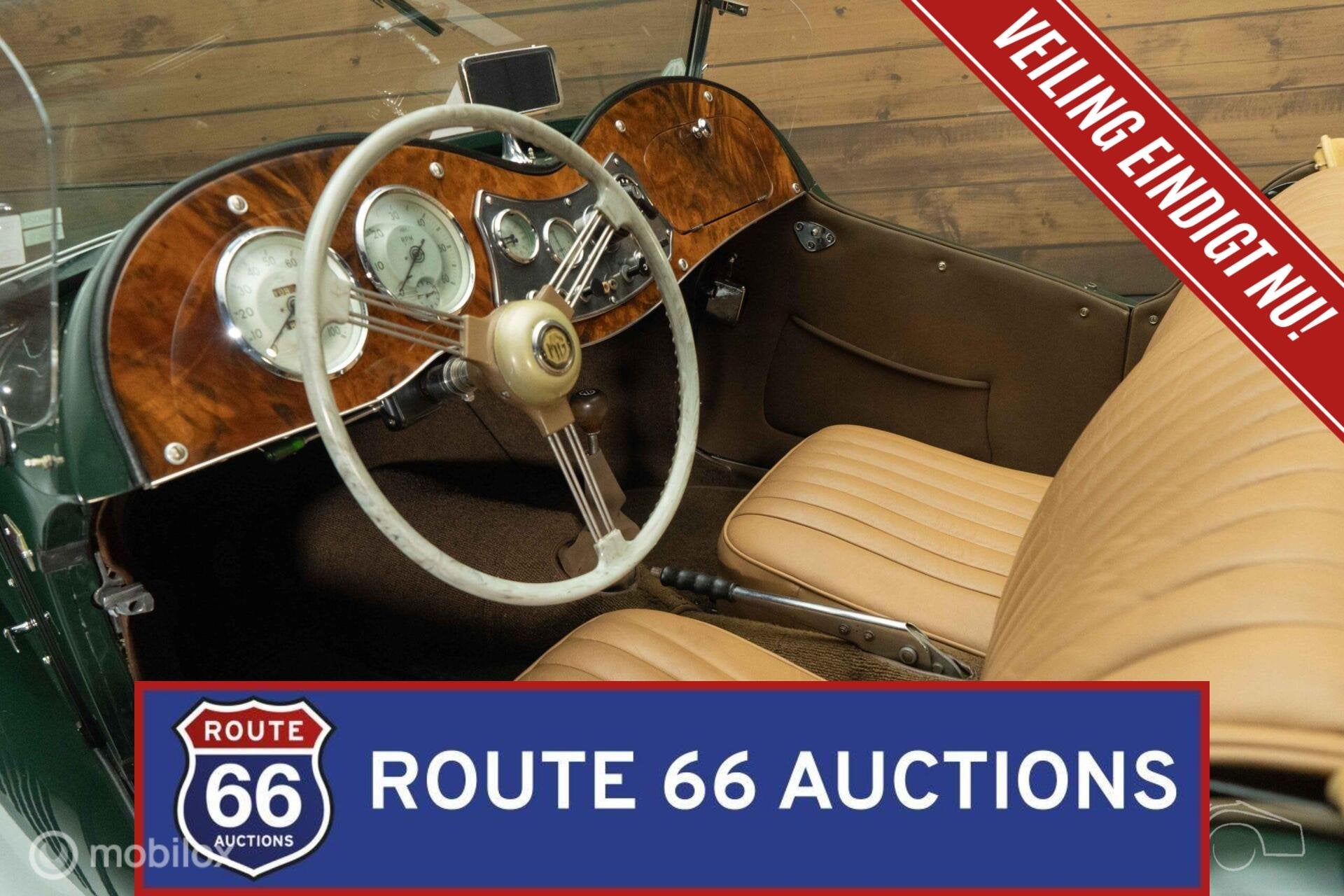 MG TD | 1953 | Route 66 Auctions, Auto's, Zwart, Bedrijf, Handgeschakeld, Overige carrosserie