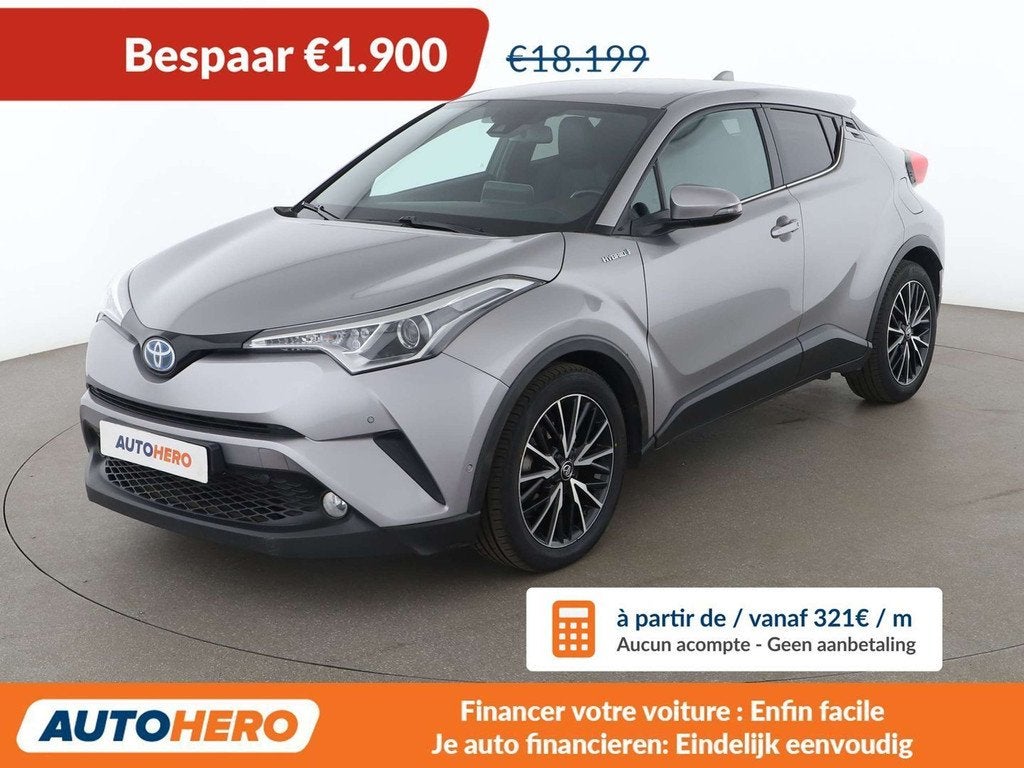 Toyota C-HR 1.8 Hybrid Style (bj 2017, automaat), 122 pk, Zwart, Leder, 5 zetels