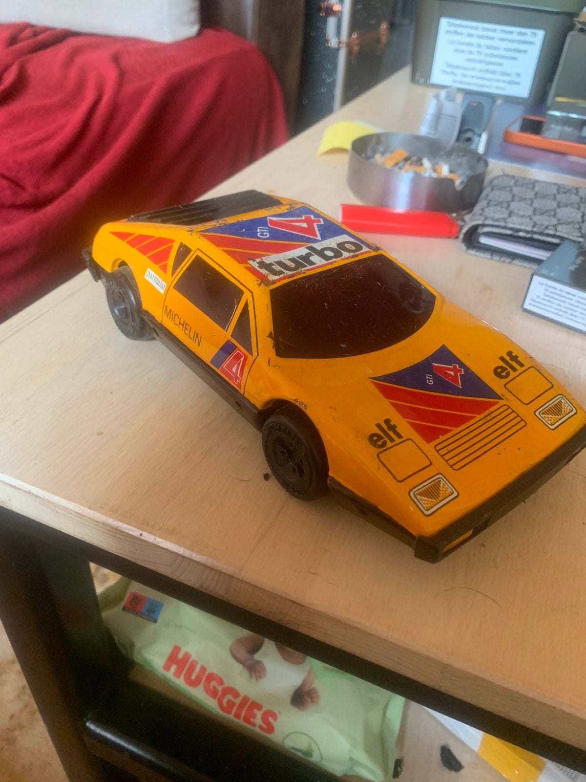 Vintage tinnen Gele Speelgoed, Ophalen