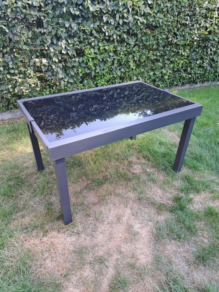Tuintafel bellum 135x90 verlengbaar tot  270 cm zwart, Enlèvement, Comme neuf, Rectangulaire, Aluminium