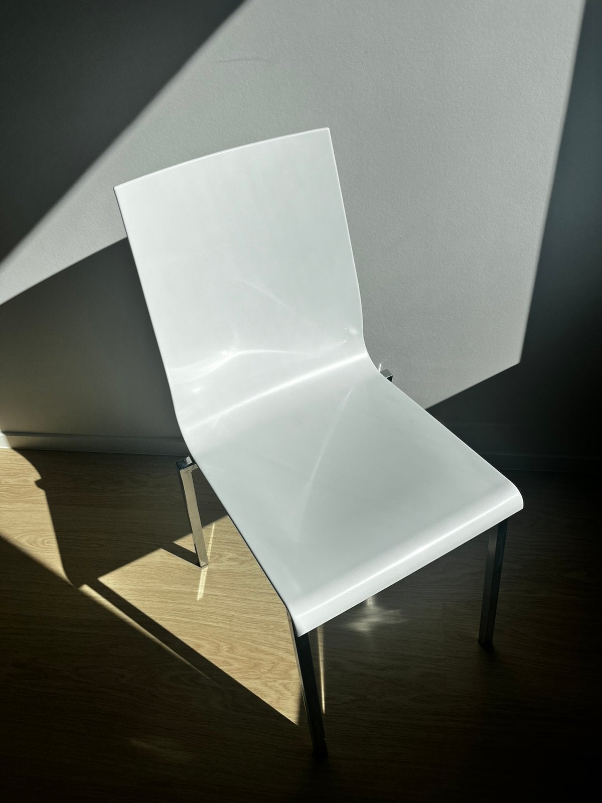 6 Italiaanse design stoelen Pedrali Kuadra 1101, Ophalen, Kunststof, Wit, Zo goed als nieuw