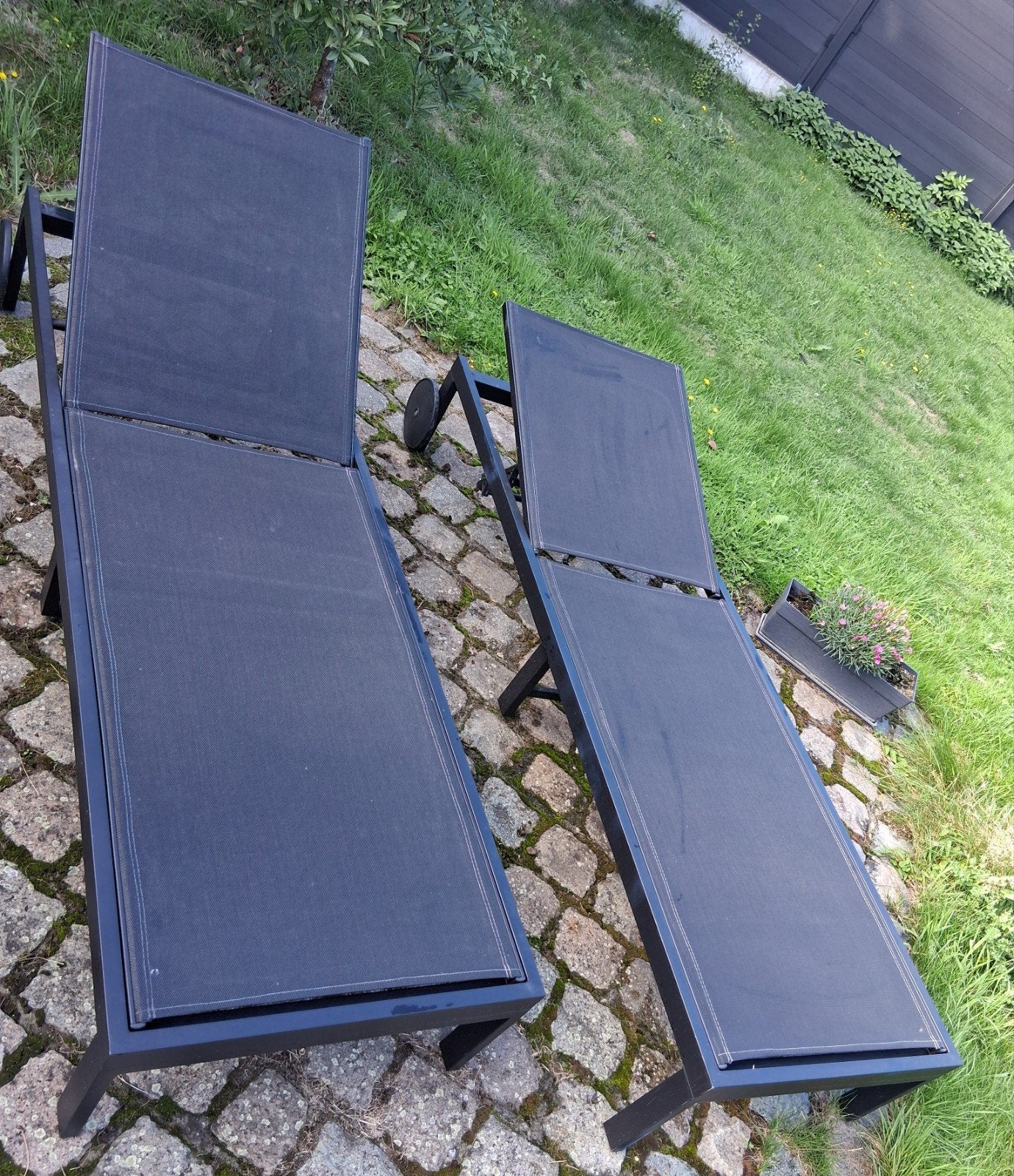 Verstelbare ligbedden tuin, Tuin en Terras, Ophalen, Zo goed als nieuw, Aluminium, Verstelbaar