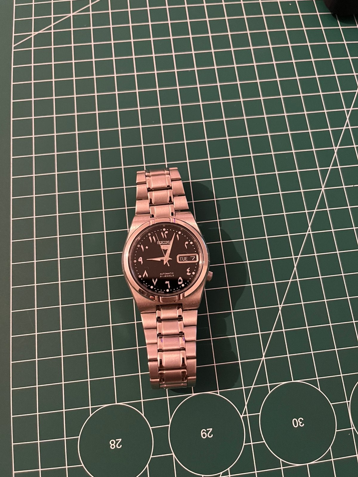 Seiko Arabic Dial 34mm SNK063J5, Ophalen, Zo goed als nieuw