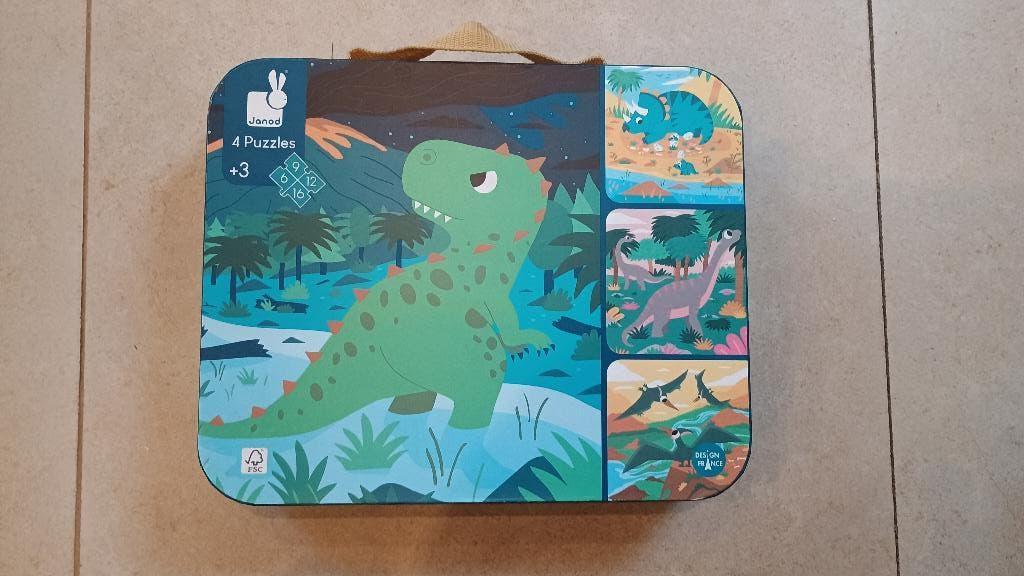 JANOD, 4 puzzles dinosaures dans valise, Enfants & Bébés, Enlèvement