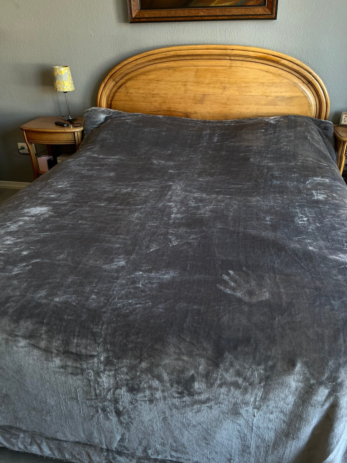 Magnifique plaid/couvre-lit made in France, Gris, 235 cm, Réversible, Comme neuf