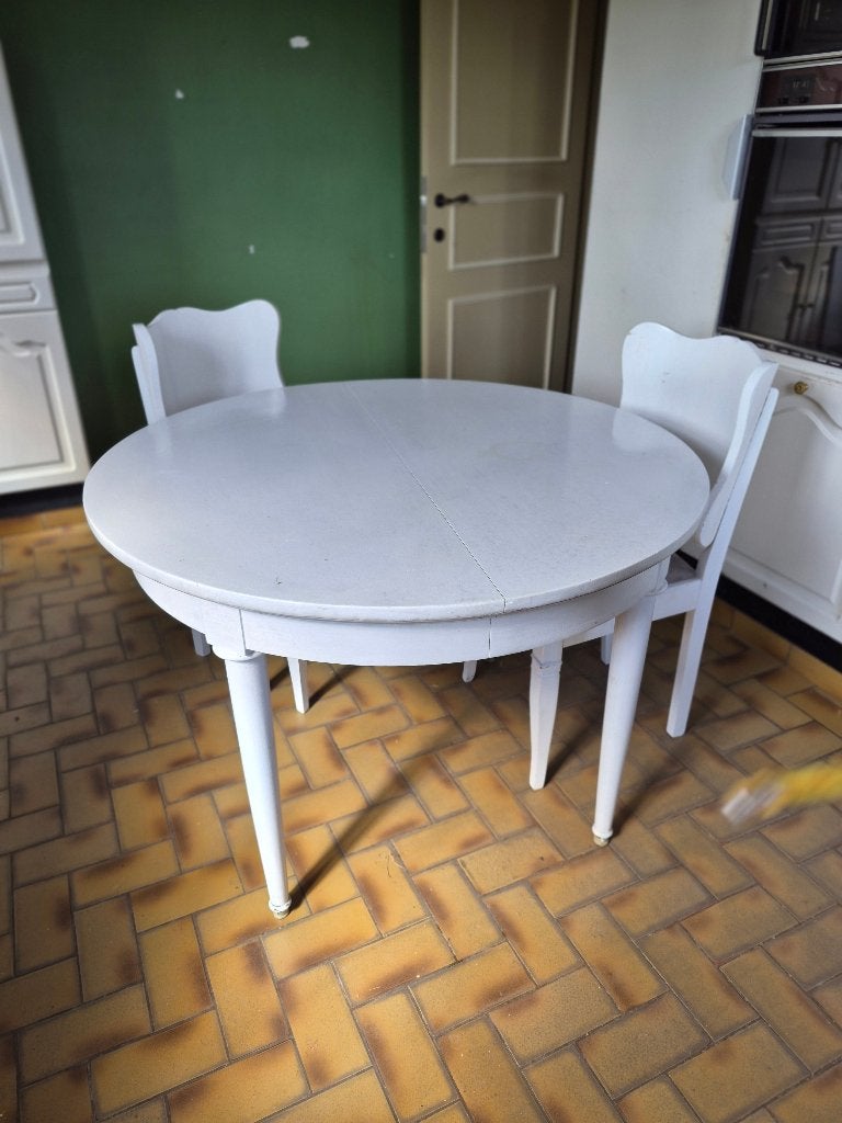 Table blanche cuisine, Maison & Meubles, Tables | Tables à manger, Enlèvement, Utilisé, Rond