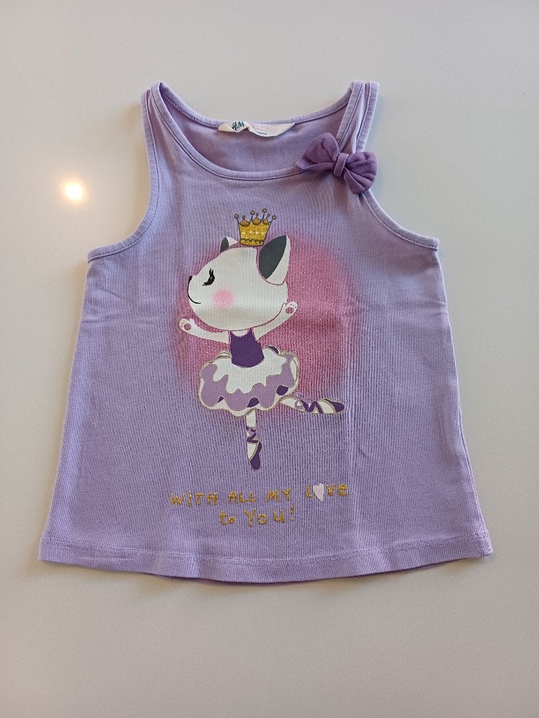 Lila tanktop maat 98/104 H&M, Enfants & Bébés, Enlèvement ou Envoi, Chemise ou À manches longues, H&M, Utilisé