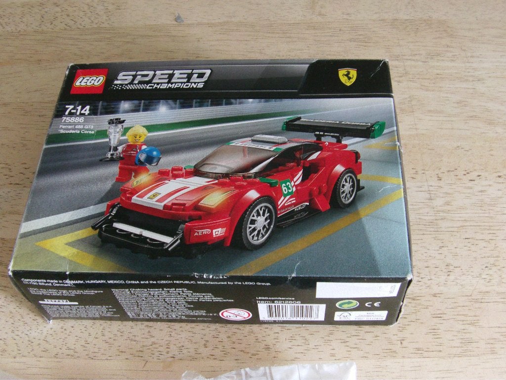 lego, SPEED CHAMPIONS:Ferrari 488 GT3 "Scuderia Corsa 75886, Gebruikt, Inclusief instructies, Lego, Complete set
