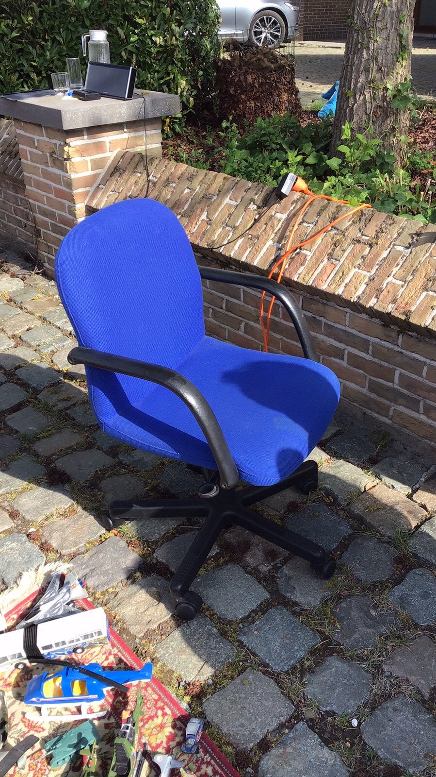 Verstelbare bureau stoel, Ophalen, Gebruikt, Blauw, Bureaustoel