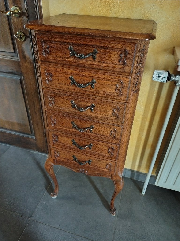 Brocante landelijke Queen Ann ladekast bijzetkast, Antiquités & Art, Enlèvement