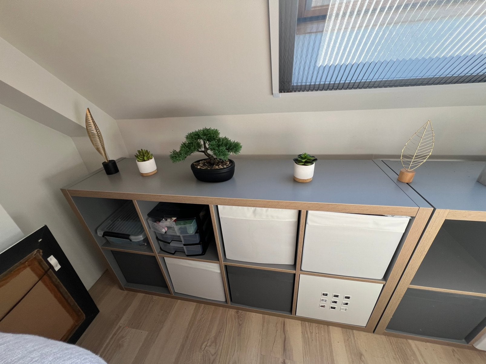 Bibliotheques ikea Kallax gris et chene, Enlèvement, Comme neuf