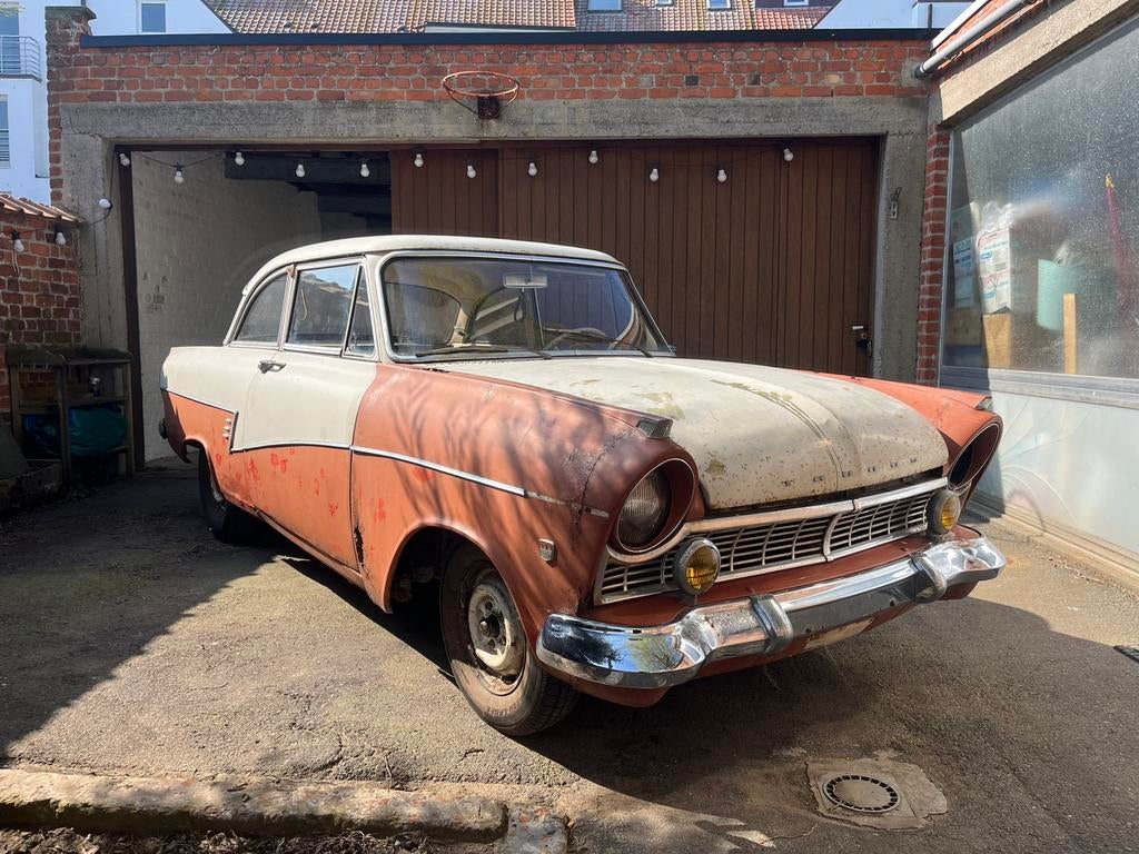 1959 Ford taunus 17M P2, Autos, Oldtimers & Ancêtres, Particulier, Ford, Essence, Hatchback, 2 portes, Boîte manuelle, Blanc, Autres couleurs