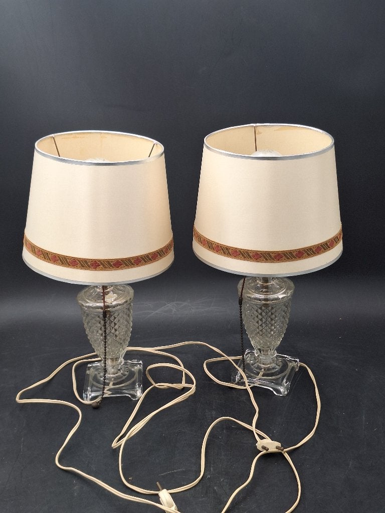 2 oude boheems kritallen nachtlampjes, jaren 60, Antiek en Kunst, Ophalen of Verzenden