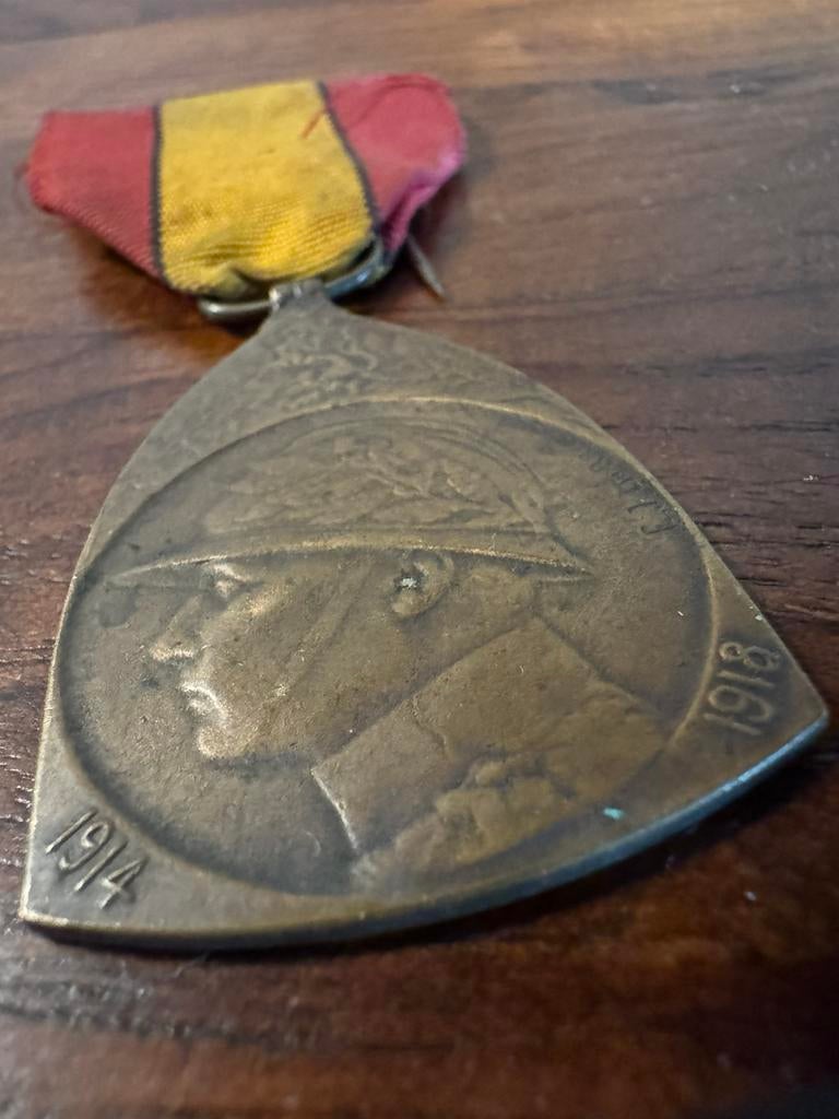 België: herdenkingsmedaille van de oorlog 1914-1918, Ophalen of Verzenden, Brons
