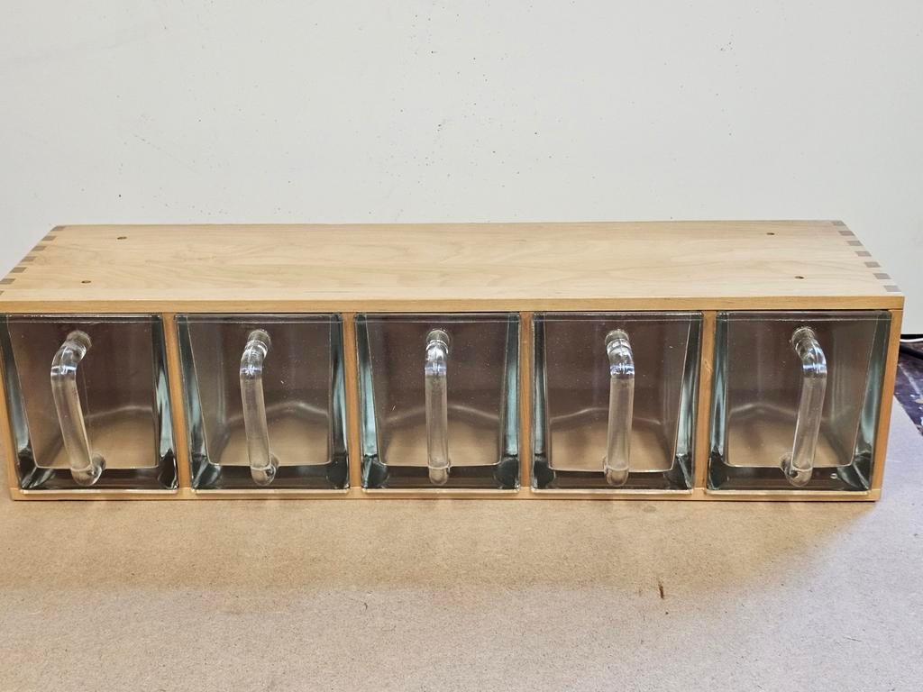 Vintage Ikea Forhoja kruidenkastje, glazen lades/opbergruimt, Ophalen