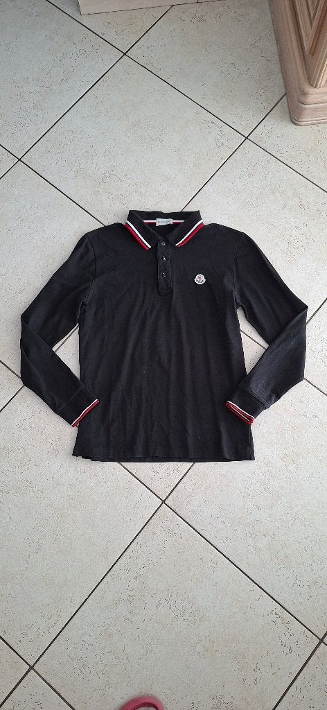 Polo noir Moncler T:M, Enlèvement, Comme neuf, Taille 48/50 (M), Noir