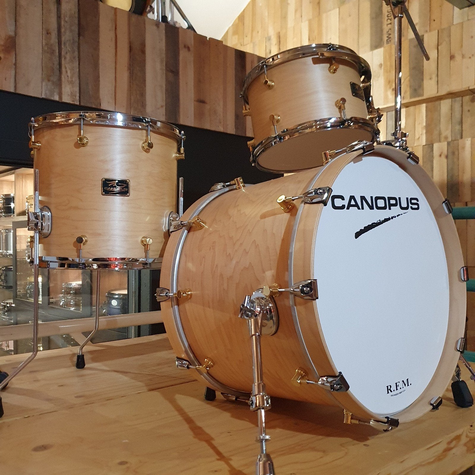 Canopus RFM maple: 12/14/20 set-up in natural., Muziek en Instrumenten, Drumstellen en Slagwerk, Ophalen of Verzenden