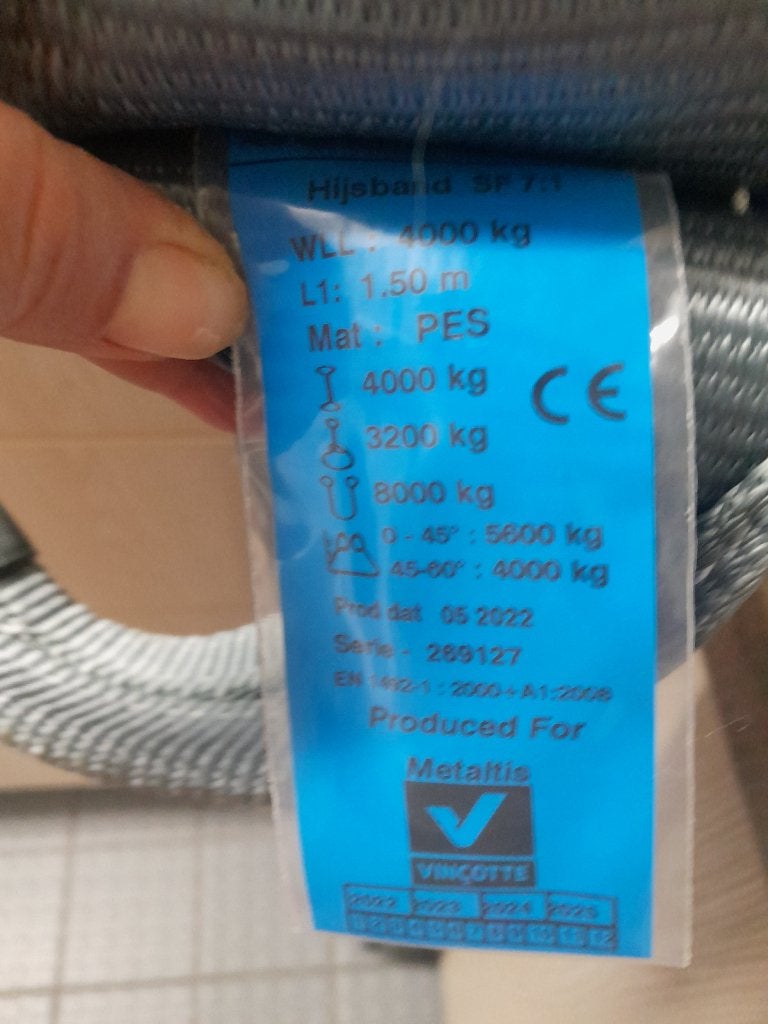 39 Sangles de levage 4000 kg, Enlèvement, Comme neuf