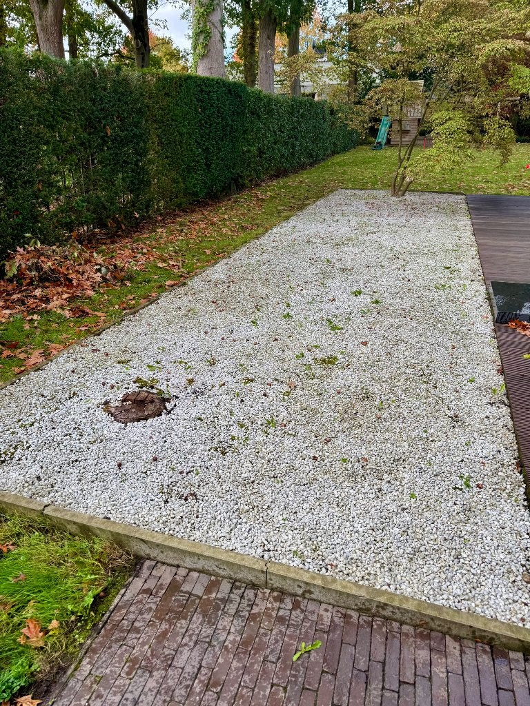 Gratis witte kiezel, Tuin en Terras, Ophalen, Overige materialen, Gebruikt, Wit