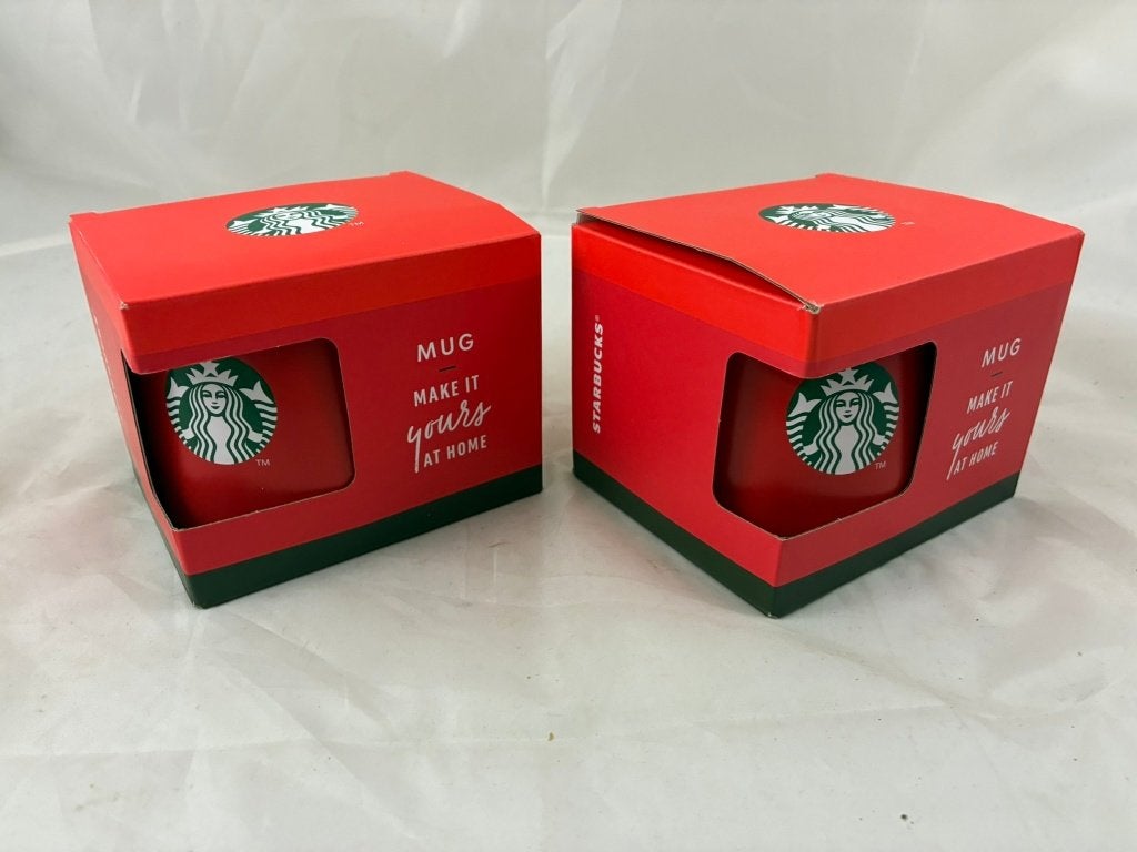 Starbucks Kerst koffietassen – Rood met Groene Bodem, Enlèvement ou Envoi, Neuf
