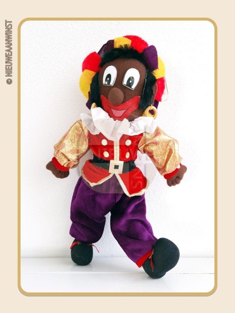 Nostalgische vintage etalage Piet pop - kleurrijk - 40cm, Verzenden, Zo goed als nieuw